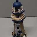 Lighthouse Decor Nautical Decoration Wood Light House Figurine Beach House Coastal Decor Table Ocean Seaside Theme Home Lake House Bathroom Shelf Centerpiece 10.25" Blue