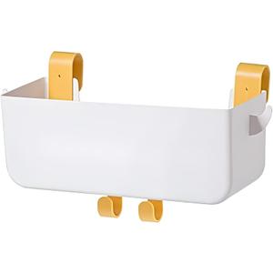 Bunk Bed Shelf for Top Bunk Bunk Bed Accessories for Kids Bedside Storage Plastic Bunkbed Accessories with Hooks, White