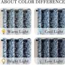 ChrisDowa Navy Blue Blackout Curtains 84 Inches Long 2 Panels for Bedroom Living Room,Flower Patterned Room Darkening Thermal Insulated Soundproof Grommet Window Treatments Drapes,52X84