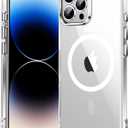 Temdan for iPhone 14 Pro Case Clear, [Compatible with Magsafe][Anti-Yellowing][Military-Grade Protection] Shockproof Slim Magnetic Phone Case for iPhone 14 Pro, Transparent