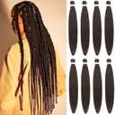 Alrence Pre Stretched Braiding Hair Long Braid 30 Inch 8 Packs Professional Braiding Hair Extensions Synthetic Crochet Twist Braids (30 Inch, 6#)