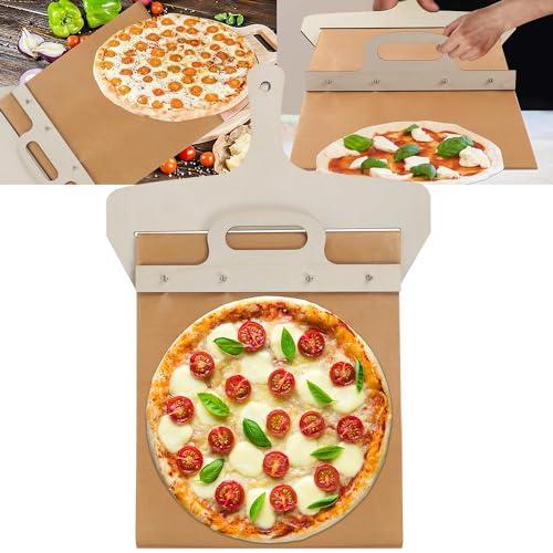 Sliding Pizza Peel,Pala Pizza Scorrevole,Large Pizza Peel That Transfers Pizza Super Peel Non-stick,Pizza Peel Shovel with Handle,Pizza Spatula Paddle for Indoor & Outdoor Ovens,Pizza Accessories