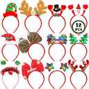Christmas Headbands and Costume Headwear, Xmas Santa Christmas Accessories Decorations Party Favors for Women, 16pcs