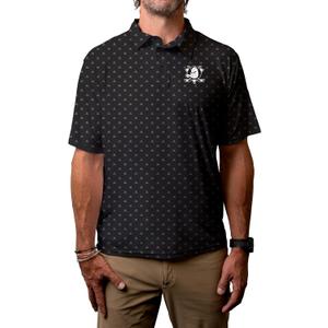 Blue 84 NHL Mens NHL Officially Licensed Short Sleeve Performance Polo Strengthened All Over Print (Medium, Black)