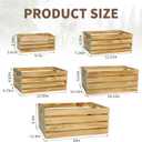 Wooden Crates for Display Large Rustic Nesting Wooden Basket with Handle, Farmhouse Wood Crate for Storage and Container, 5 Size Multipurpose Wood Basket for Fruits Vegetables Boxes XL