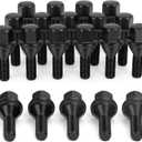 12x1.25 Jeep Cherokee OEM Lug Bolts, 19mm Hex One Piece Design Stock Wheel Studs for 2018-2026 Compass, 20pcs 28mm Shank Black Wheel Bolts for Dodge Dart Chrysler 200 Aluminum Wheel, Replace 6511051AA