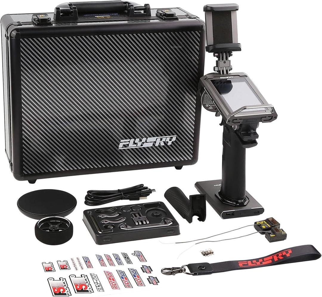 GoolRC Flysky Noble NB4 Pro+ Remote Controller, 2.4GHz 18CH AFHDS 3 Radio Transmitter with 3.5 Inch IPS Touching Screen and FGr4B+FGr8B Receiver for RC Car Boat