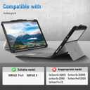 Microsoft Surface Pro 8 (2021) Case,with Hand Strap+Multi-Angle Shockproof,All-in-One Protective Cover with Built-in Kickstand Rugged,Black