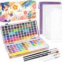 138 Colors Watercolor Paint Set, Travel Watercolor Set with Mini Palette, Brushes, and Watercolor Sheets– Non-Toxic, High-Pigment Art Supplies for Artists, Amateur Hobbyists and Painting Lovers, 1 Count