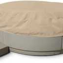 Covermates Classic Round Hot Tub Cover - All-Weather Water-Resistant Spa Protector - Durable 12-Gauge Vinyl Heavy-Duty Outdoor Shield with Elastic Hem, 80DIAMETER x 14H, Classic Tan