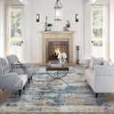 Modergrace 92*31 Rugs for Living Room: Large Machine Washable Area Rug with Non Slip Backing Non Shedding Abstract Stain Resistant Carpet for Bedroom Dining Room Nursery Home Office - Multi Color