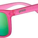 goodr Flamingos On A Booze Cruise Polarized Sunglasses, Medium Sized (OG), Pink Translucent Frames with Teal Mirored Reflective Lens, UV400 Protection, No Slip, No Bounce