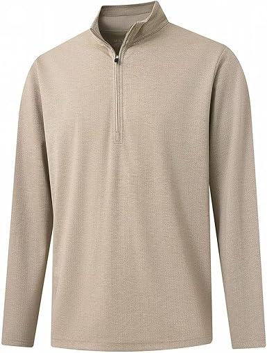 M MAELREG Quarter Zip Pullover Men Mock Neck Long Sleeve Performance Golf Athletic Pullover Half Zip Mens Sweatshirt 2XL