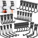 Duraaamo 24 Pack Slatwall Hooks Set, Metal Multi Sizes Heavy Duty Single and Double Slatwall Panel Hanging Hooks and Hangers Accessories for Storage Garage Garden Home, Black