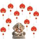 10 Pcs Lotus Backdrop Hangings for Decoration Indian,Indian Pooja Decorations for Home,Navratri,Ganesh Pooja,Puja,Hindu,Shubh Labh,Wedding,Diwali Decorations,Garlands Diwali Floral Wall Decor