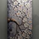 Canvas Wall Art for Living Room White Flowers Tree of Life Picture Print Paintings Large Framed Bedroom Wall Decor Artwork Modern Gallery Plant Wall Decorations Size 20x40 inch Ready to Hang