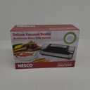 Nesco Deluxe Food VS-12 Vacuum Sealer, 130 Watts, Kit Bags & Viewing Lid, Compact, Silver