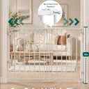 Babelio Removable & No Bottom Bar Baby Gate, 29-43" Hardware Mounted (Drill Needed)| Wide Walk-Thru| Auto-Close Safety Dog/Pet Gate for Stairs & Doorways (White, 29-43" W, 30" H)