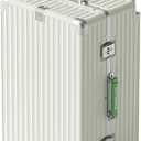 Aluminium Frame Checked-Luggage with Smooth Jelly Wheels, Hardside Zipperless Rolling Suitcase with TSA Lock (WhiteGreen, 28-Inch)