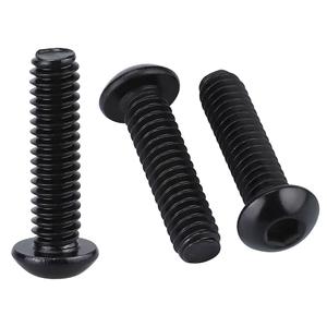 #10-24 x 3/4" (50 Pack) Button Head Socket Cap Screws Bolts, Stainless Steel 304 (18-8), Allen Hex Drive, Coarse Thread, Fully Threaded, Black Coated