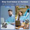 Desk Fan, Turbo Table Fan for Bedroom, 100-Speed Digital Display, Low Noise, 105 Adjustable Tilt, 7.5-inch, Rechargeable Battery, Wall-Mouted Design for Home, Office, Travel Dark Black