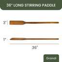 Teak Wood Mixing Paddle (36" Extra Long) | Stir Crawfish Boil, Seafood, Sauces, Jambalaya, Stew, Brewing | Wooden