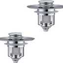 Universal 2 in 1Bathroom Sink Stopper, 2 Pack Pop Up Bathroom Sink Drain Strainer for 1.06"-1.65" Basin Drain Holes, Anti Clogging Drain Filter(Chrome Silver)