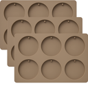 Patelai 3 Pcs Silicone Resin Wax Molds Christmas Wax Epoxy Casting Mold with Hanging Hole for DIY Jewelry Making Pendant Crafts Decor(Round)