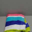 cabanana Large Beach Towel Oversized - Cotton Velour 35 x 70 Inch Rainbow Striped Terry Pool Towel, Cabana Soft Swimming Towel for Adults Women Men (Rainbow Pink)