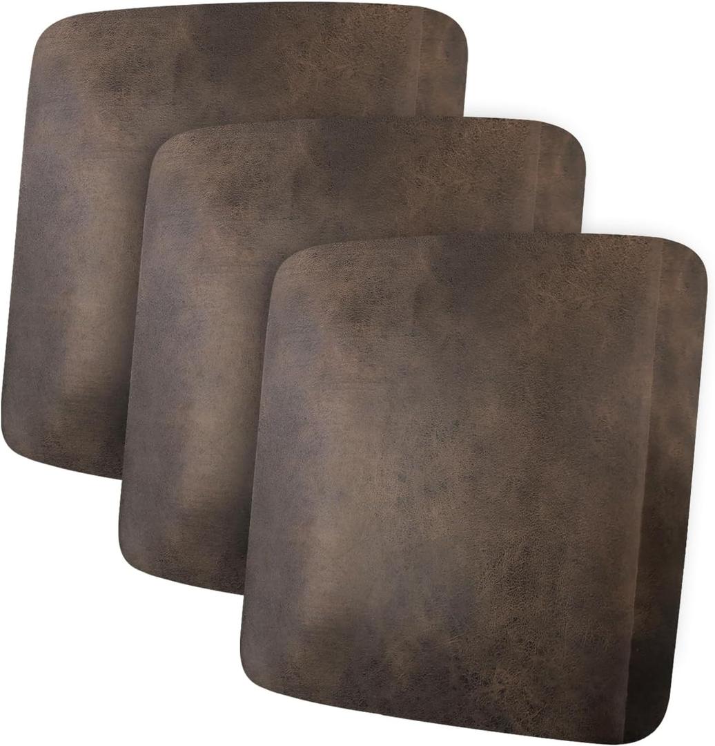 Leather Look Couch Cushion Covers Sofa Seat Slipcovers Sets Couches Furniture Protector for Sectional Armchair Loveseat Pets Kids Stretch Spandex Fabric(3 Cushion Sofa, Brown)