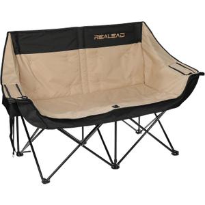 REALEAD Double Camping Chair Heavy Duty Camping Couch Support 650 lbs