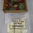 Aurelema 6 Pcs Christmas Flameless Candles with Rings Wreaths Small Artificial Red Berry Candle Ring LED Battery Operated Votive Candle with Remote Control for Table Xmas Centerpieces Window Decor