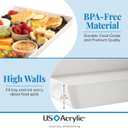 US Acrylic White Plastic Serving Trays (Set of 4) 15 x 10 | Large Unbreakable Reusable Rectangular Party Platters | Serve Appetizers, Fruit, Veggies, & Desserts | BPA-Free & Made in USA