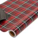 American Greetings Jumbo Reversible Wrapping Paper Roll for Christmas, Red and Black Holiday Gift Wrap (175 sq. ft., 1 Extra Large Roll-30 in. x 70 ft.) Polka Dots and Plaid