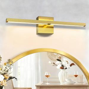Vanity Light 24 Inch, Gold Bathroom Light Fixtures Over Mirror, Modern LED Bathroom Vanity Lamp, Wall-Mounted, IP44 Waterproof for Over Sink, FCC Certified