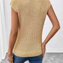 SHEWIN Women Summer Sweater Vest Sleveless Printed Tops Business Casual 2026 (Beige, S)