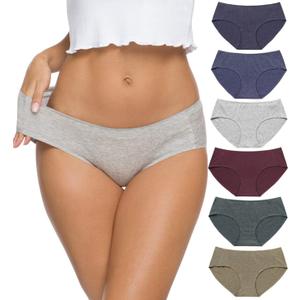 Wealurre Cotton Bikini Women's Breathable Panties Seamless Comfort Underwear (Blue Gold) 6 Pack S