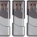 PNY 32GB Turbo Attache 3 USB 3.0 Flash Drive, Grey (Pack of 5)