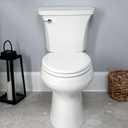 Mayfair Linden Slow Close Toilet Seat, Non Slip Heavy Duty Wood, Easy Install, Elongated, White