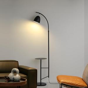 O'NEELDY Floor Lamp with Table Black Floor Lamp Modern Floor Lamp Bedroom with Table Attached Modern Dimmable Lamps for Living Room 71" Height Standing Lamps for Office Reading Room,E26 Bulb Included