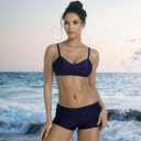 Womens Boardshorts Swimming Shorts Bikini Tankini Bottom Mini Board Short Swimwear Navy S
