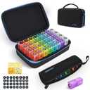 Monthly Pill Organizer 2 Times a Day, 30 Day Pill Organizer Box AM PM with Weekly Pill Bag,32 Daily Large Compartments,1 Month Pill Holder to Hold Vitamins, Medication and Supplements