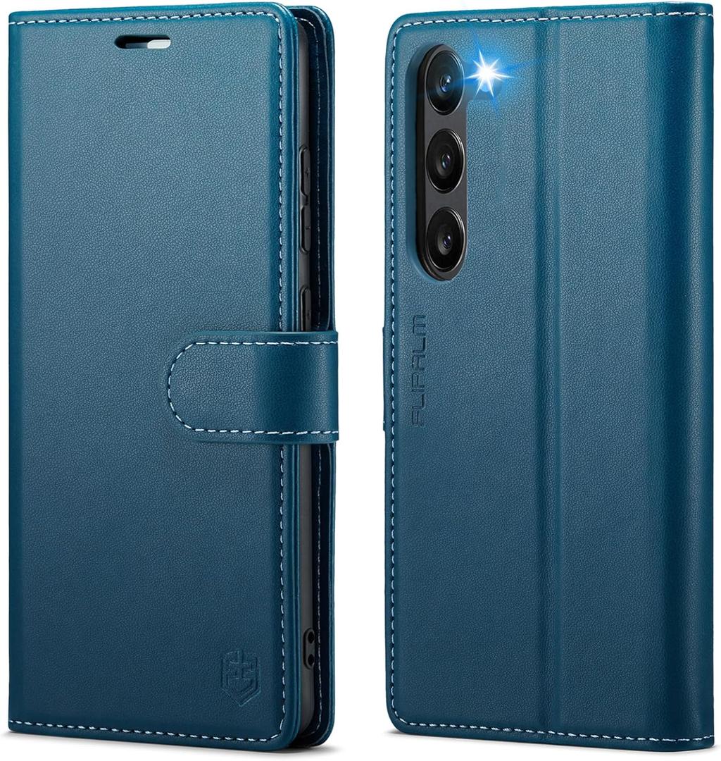 Wallet Case for Samsung Galaxy S23 Plus/S23+, RFID Blocking Credit Card Holder, PU Leather Folio Flip Kickstand Protective Shockproof Cover for Samsung S23 Plus (Blue)