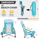 HAUSHOF 2-Pack Blue High Back Beach Chairs with Colored Dots, Durable 600D Oxford Fabric, Industrial Grade Iron, Maximum Seated Weight Capacity: 265 lbs, Ergonomic Design High Back 2 Pack, Blue-dots