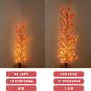 Cherry Blossom Vine Lights with Remote, 4FT 48 LED Pink Flower Willow Vine Lights for Bedroom Wall Decor, Fairy Tree Light with 8 Modes & Timer, Romantic Lighted Branch for Home, Wedding, Christmas