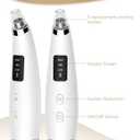 Rechargeable Blackhead Vacuum Pore Cleaner - 5 Attachments & 3 Suction Levels for Deep Facial Cleansing, USB-Powered Blackhead Remover for Women and Men (White)