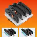 Retro Style Charger for Nintendo Switch 2 Joy-Con Controllers - 4 in 1 Charger Station with LED Indicators, Overcharge Protection (Red/White Edition)