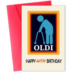 Funny 40th Birthday Card for Men Women, Happy 40 Year Old Birthday Card for Mom Dad Husband Wife Brother Sister, Unique 40th Birthday Gift Idea for Him Her, 40th Birthday Decorations (ACH-019)