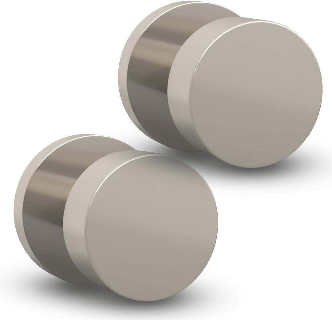 Mega Handles Buena Dummy Door Knob - 2 Pack Heavy Duty Dummy Door Knobs, Non-Turning Satin Nickel Door Knob for Closet & French Doors, Single Side, Fits All Standard Doors - Satin Nickel