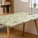 Rectangle Picnic Table Cloth, Elastic Waterproof Fitted Vinyl Tablecloths for 4 Foot Tables, Wipeable Flannel Backed Table Covers for Dining, Camping, Outdoor(Leaves,24"x48")